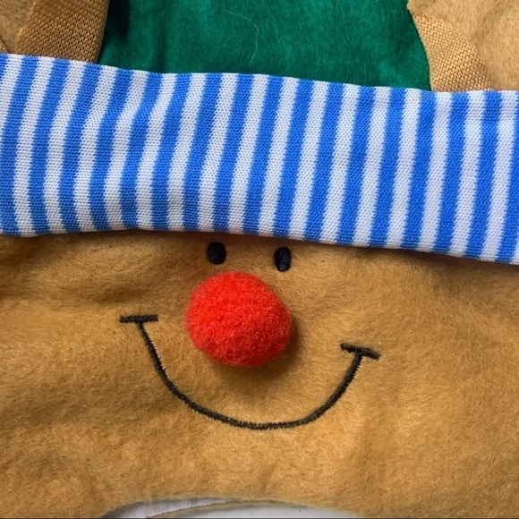 Felt Christmas reindeer hat pom-pom ear flap 12 m infant - Picture 2 of 5